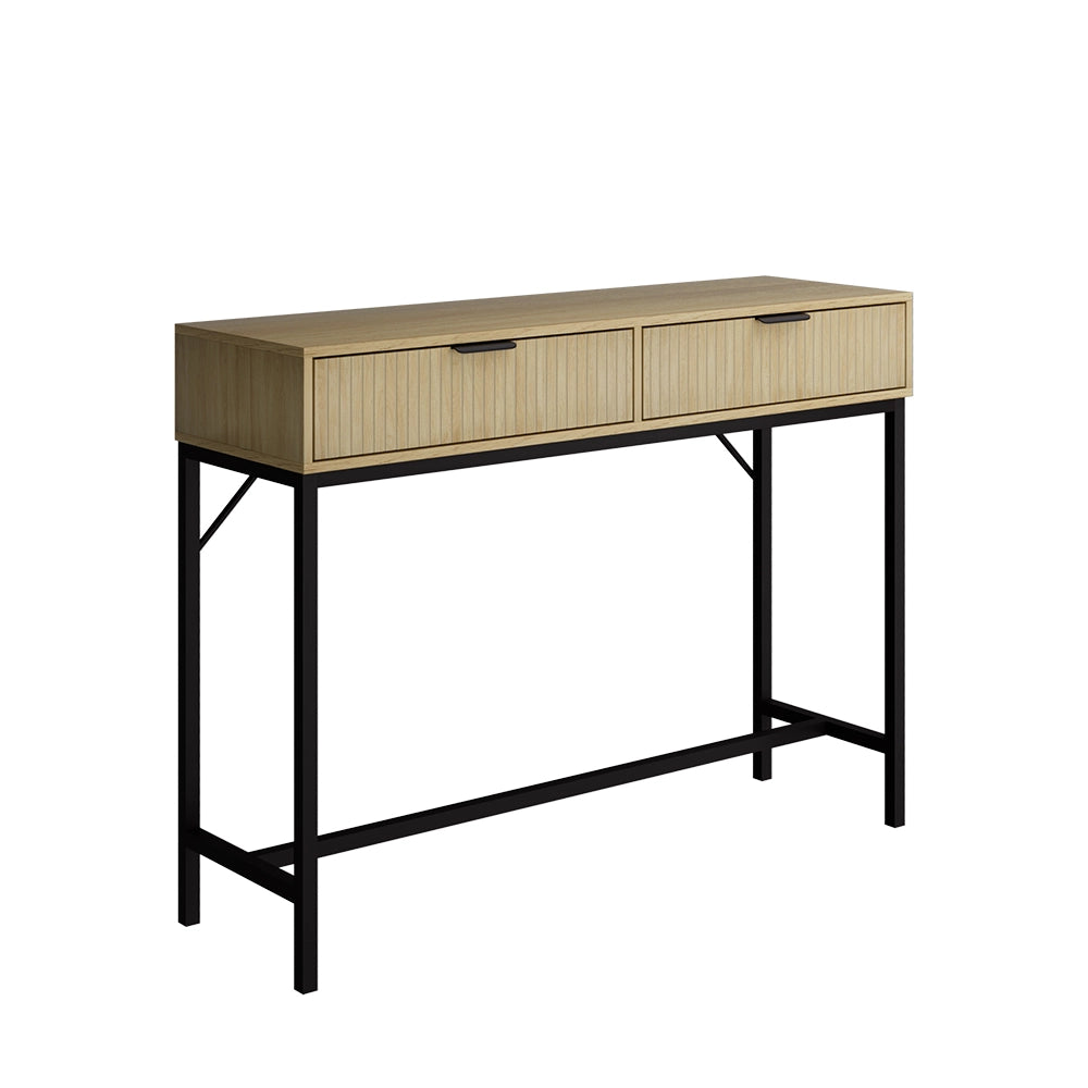 Vicco Tavolo consolle Rovere 100 x 75 cm con 2 cassetti