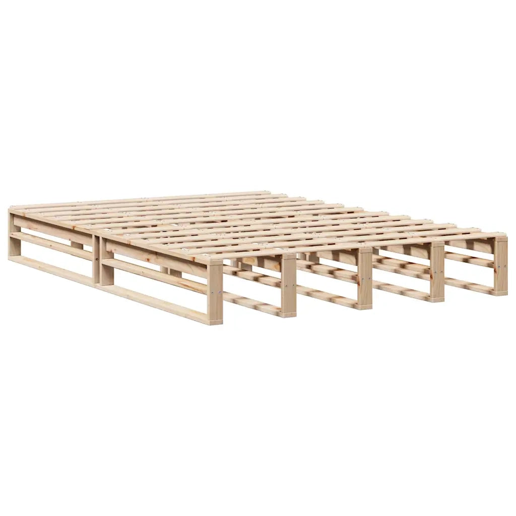Letto senza Materasso-Struttura Letto 140x190 cm in Legno Massello di Pino 552718