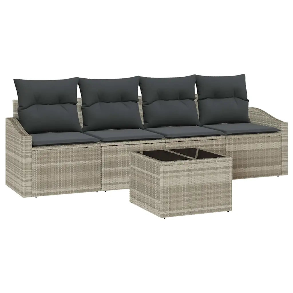 Set di divani 5 pcs Grigio chiaro e grigio scuro polyrattan 3355261