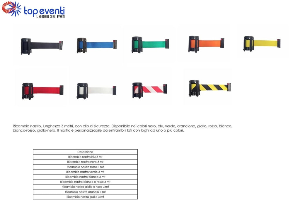 Ricambio nastro Colonnine Segnapercorso Tendinastro - blu
