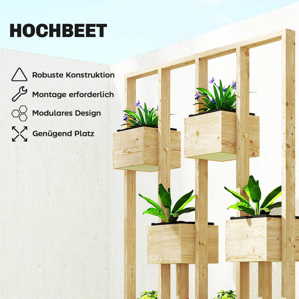 Hochbeet con graticcio e cesti ¨C Minimal ¨C 90x45x170 cm