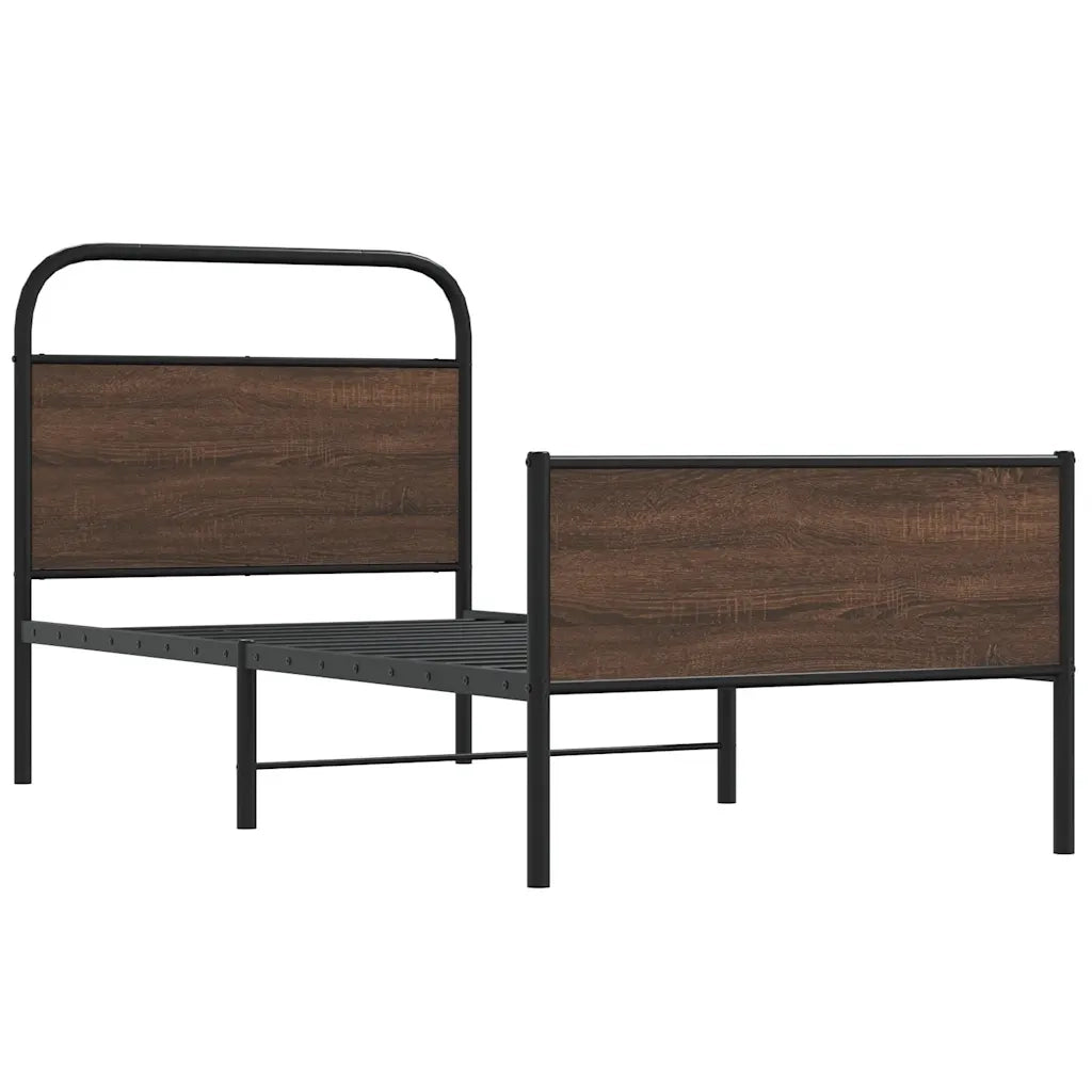 Giroletto senza Materasso-Struttura Letto Rovere Marrone 90x190cm in Truciolato 331037