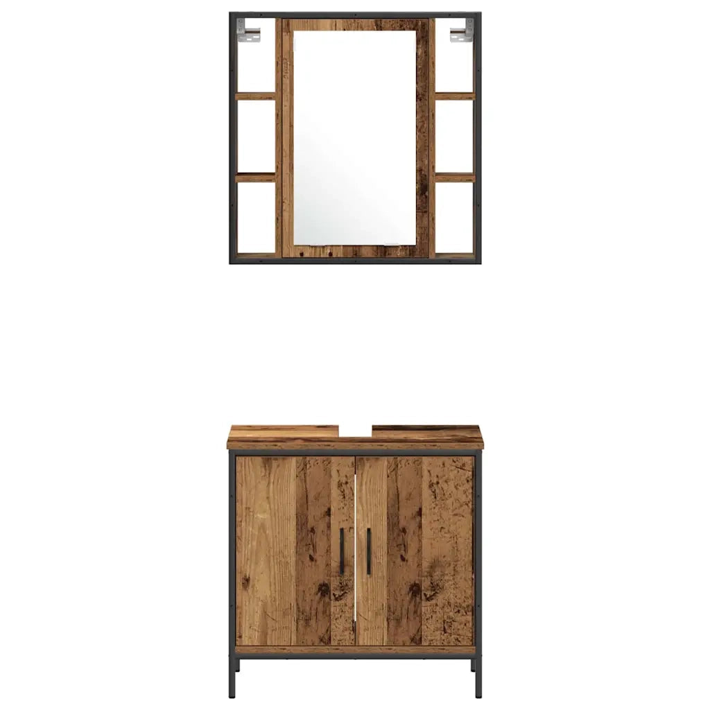 Set di mobili per il bagno 3 pcs Marrone Legno multistrato 3332559