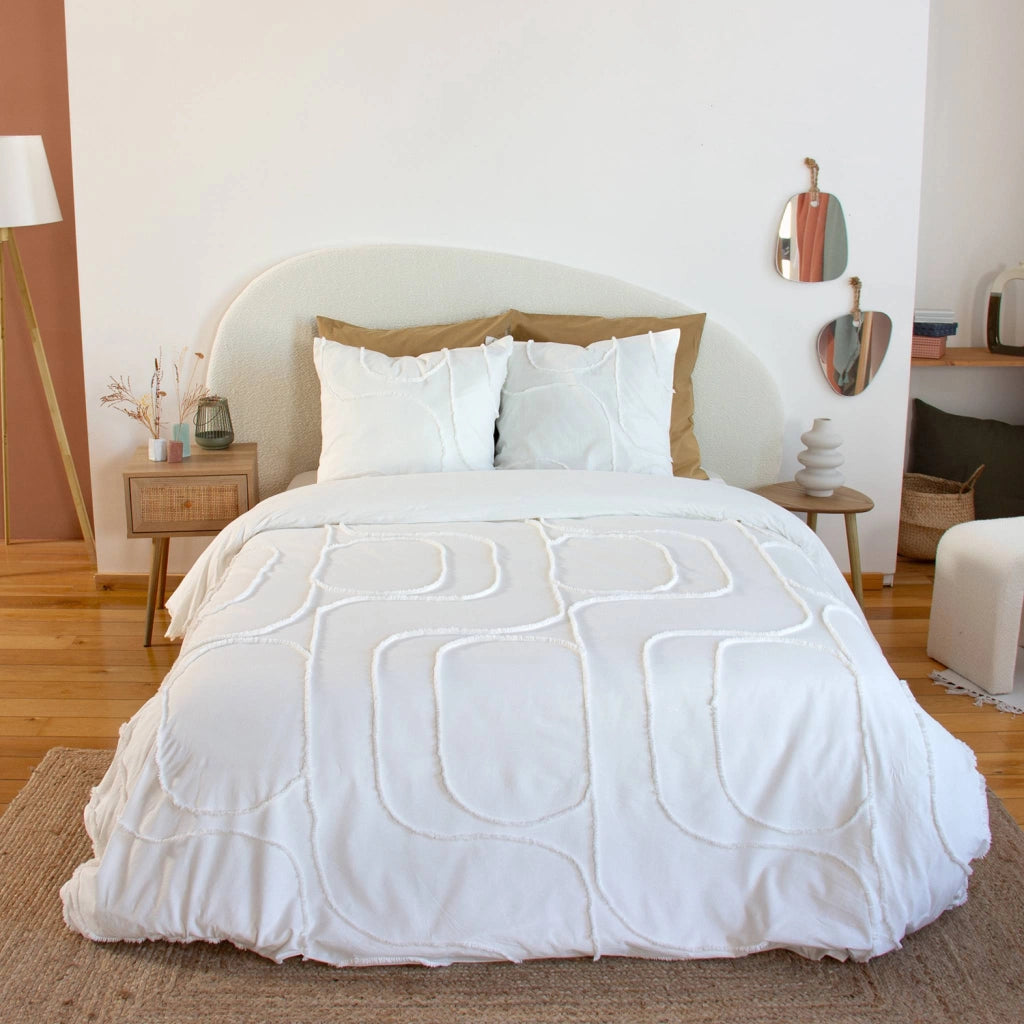 Set biancheria da letto di cotone bianco, 2 posti