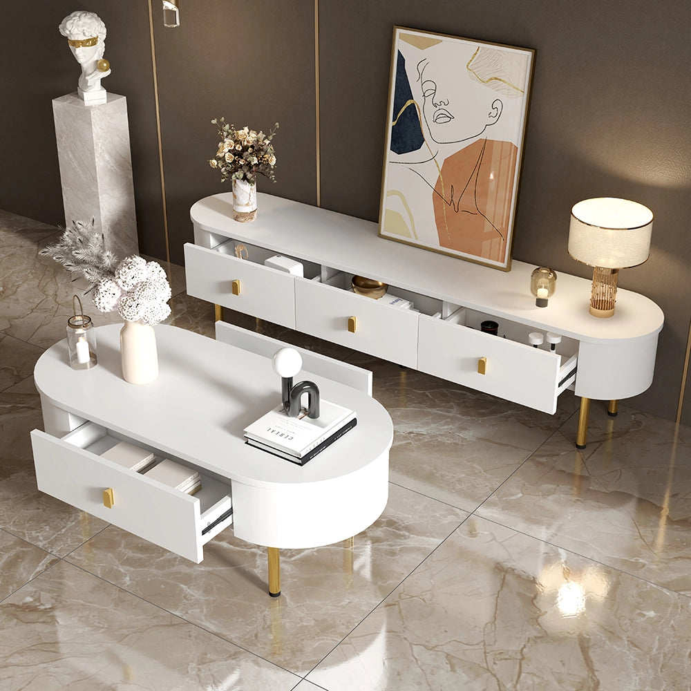 Set salone luxury - Xylo - Mobile TV+tavolino con cassetti