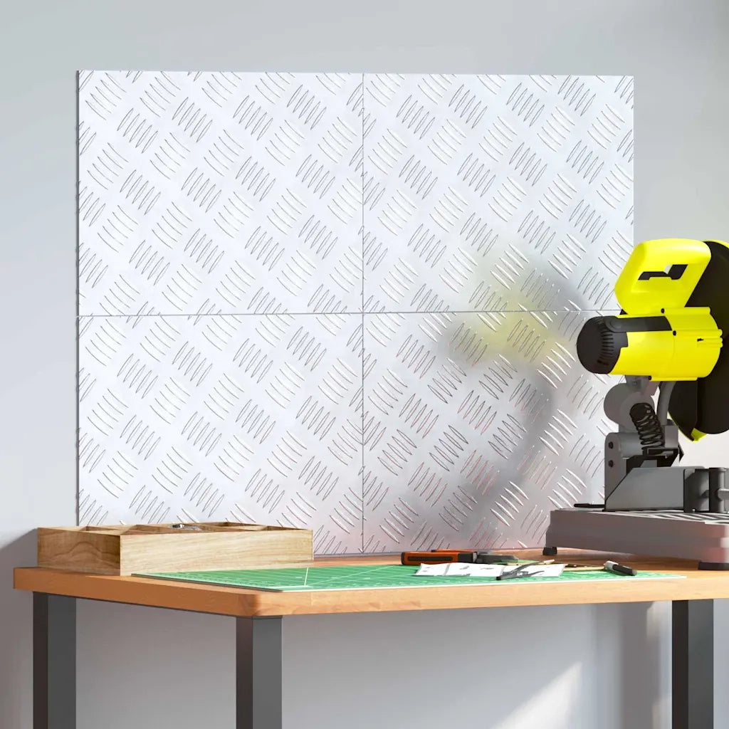 Gradini per Scale 4 pz | Tappetini per scale autoadesivi Argento 40 x 30 cm Alluminio