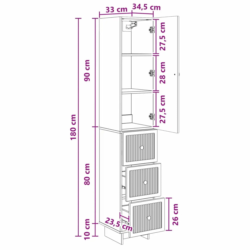 Set di armadi 2 pcs 33 x 34,5 x 90 cm Legno ingegnerizzato 3416387