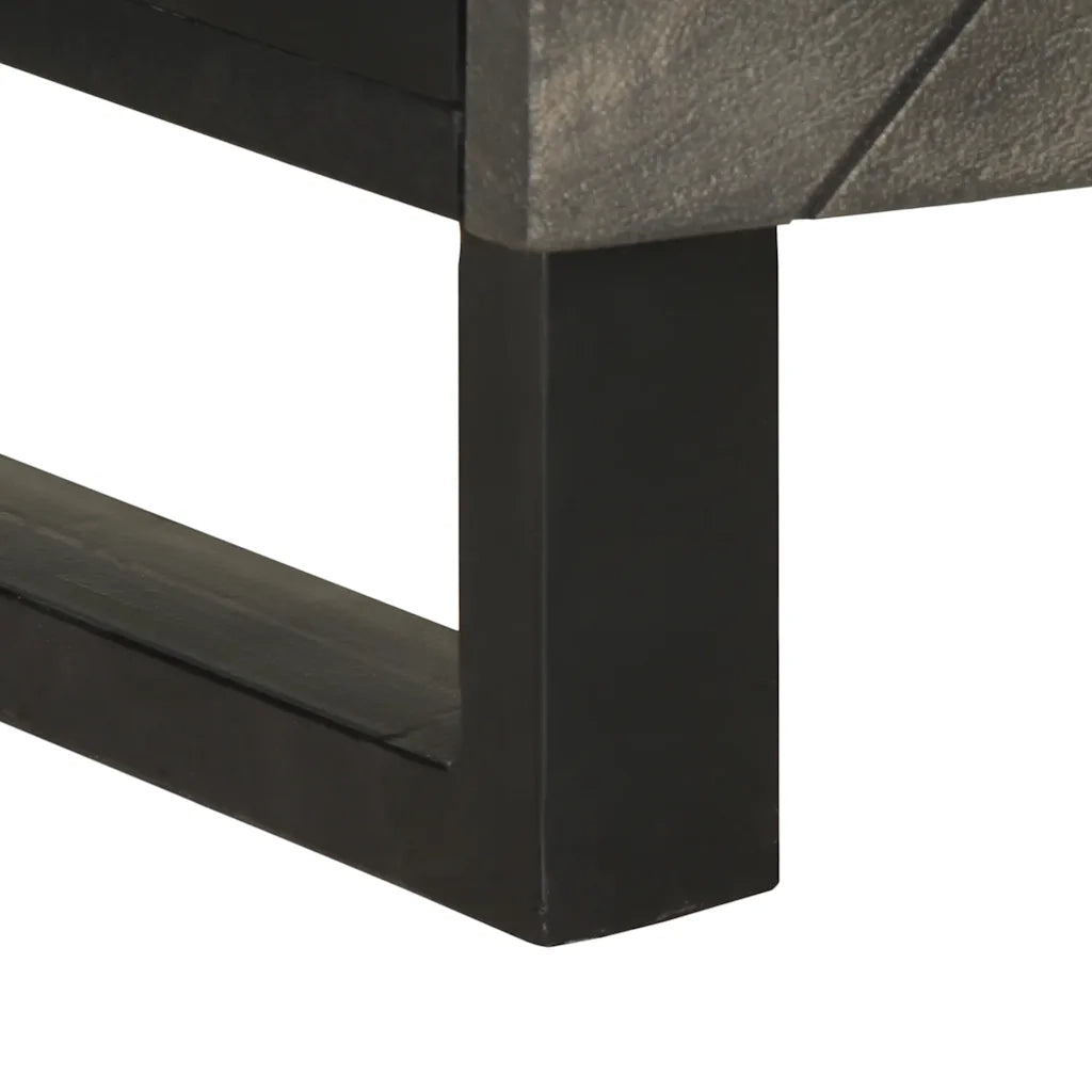 Comodino Nero 50x33x60 cm in Legno Massello di Mango 4017695