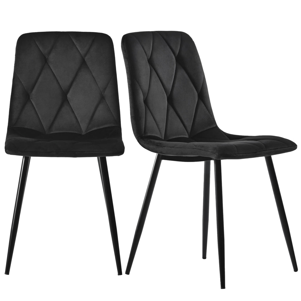 SEDIA da pranzo in velluto nero Set da 4 pezzi