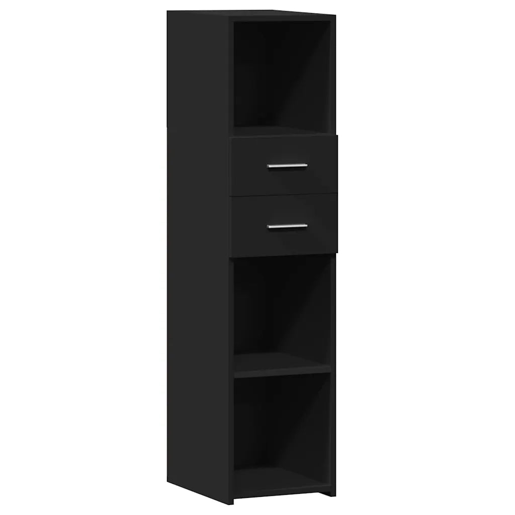 Credenza Nera 30x42,5x124 cm in Legno Multistrato 846153