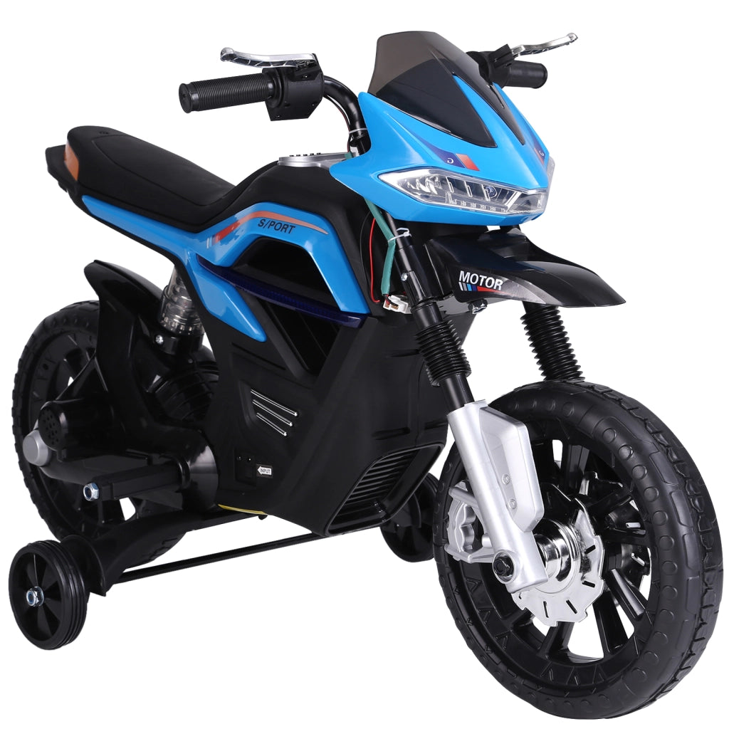 Moto Elettrica per Bambini ¨C zephmum ¨C Azzurro e Nero, PP e Metallo, 105x52.3x62.3 cm