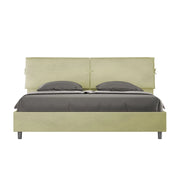BS COM Letto matrimoniale king size senza rete imbottito 200x210 microfibra tè verde