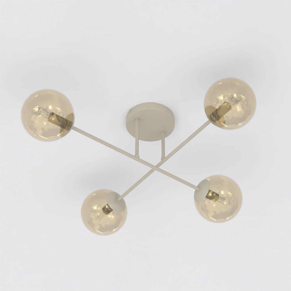 Lampada soffitto ROMA 4xE14 beige vetro Emibig