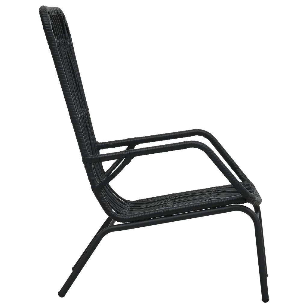 Sedia da Giardino | Sedie da Esterno in Polyrattan Nera