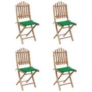 Set da Pranzo da Giardino 5 pz Pieghevole con Cuscini in Bambù 3063965
