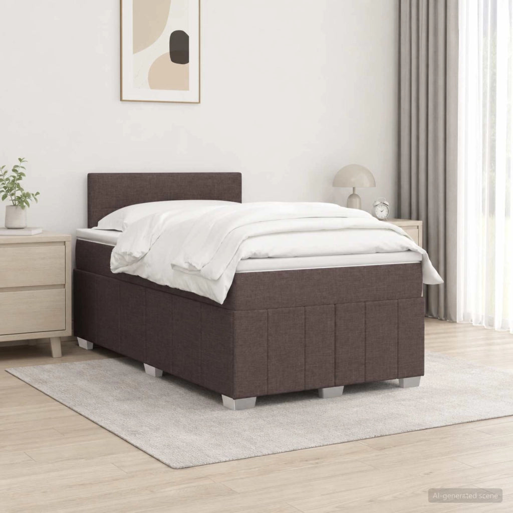 Letto box spring con materasso Marrone Scuro 120 x 200 cm 3452652