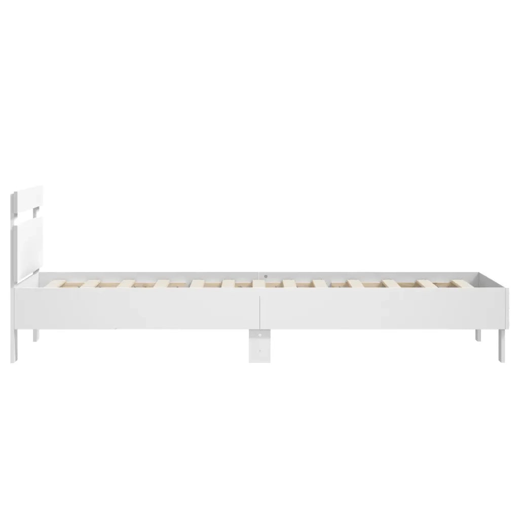 Giroletto con Testiera Bianco 75x190 cm in Legno Multistrato 838568
