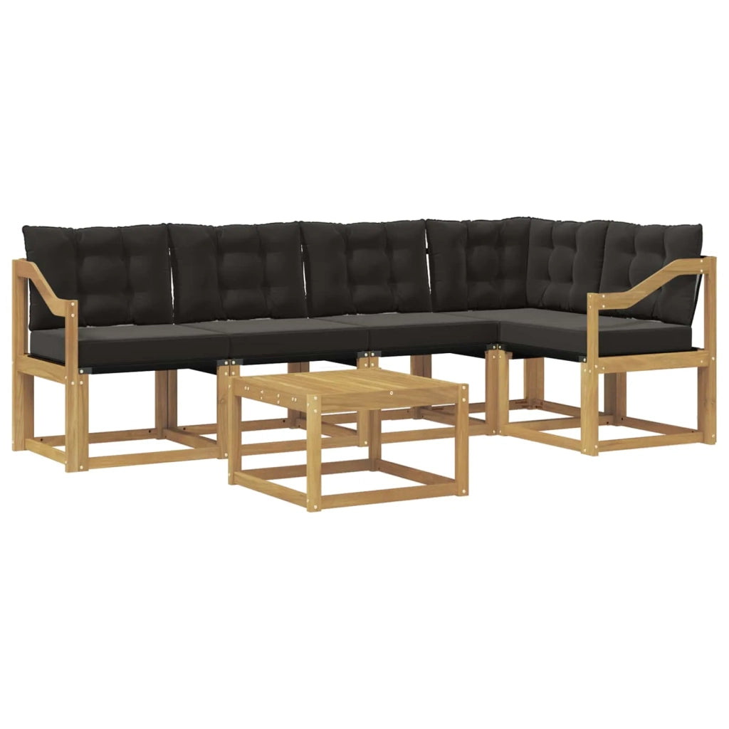 Set di divani da esterno con cuscino 6 pcs Bianco e Nero 3389510