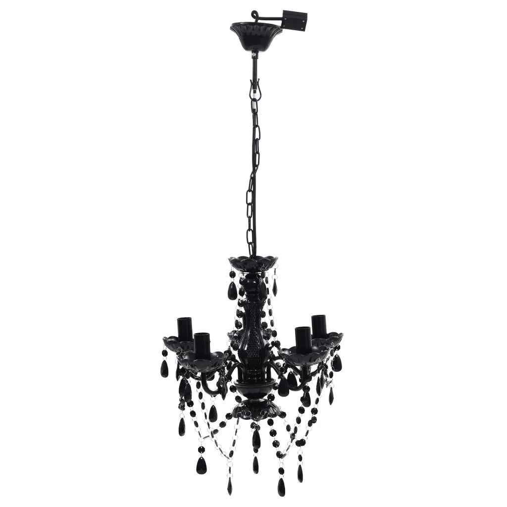 Lampadario in Cristallo con 5 Lampadine Nero cod mxl 48655