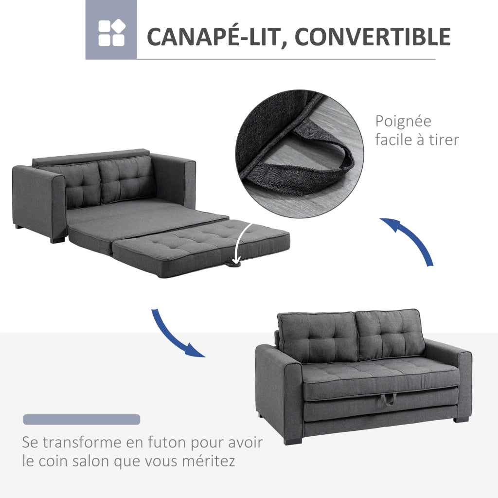 Divano letto 2 posti ¨C Minimal ¨C grigio 147,5x75x85 cm