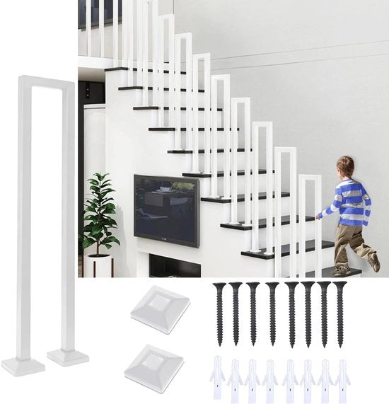 Levaletto a forma di U da 35 a 110 cm - Levaletto per interni/esterni - Levaletto per balcone/giardino - Levaletto in acciaio robusto - Montaggio semplice - Stile moderno - Bracciuoli