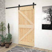 Porta scorrevole Naturale e Nero 90 x 210 cm 3444864