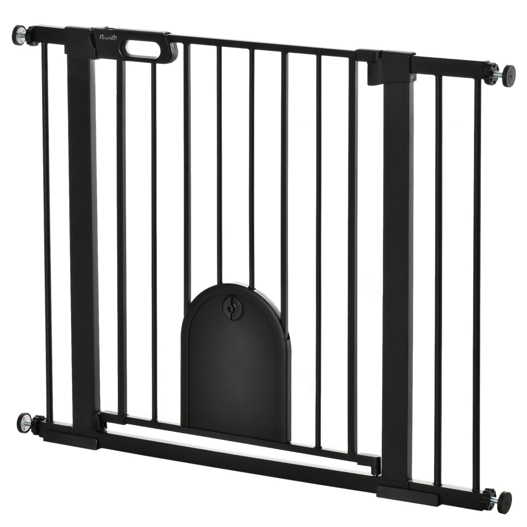 Barriera di sicurezza per animali con porta e chiusura automatica ¨C Zephmum ¨C Nero