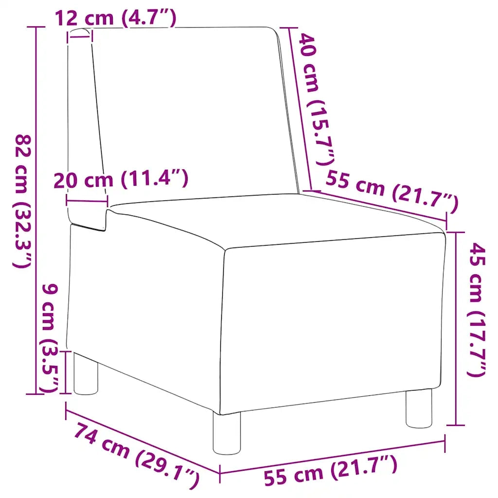 Unità di Divano Modulare Senza Braccioli 3 pcs Grigio scuro 3399793