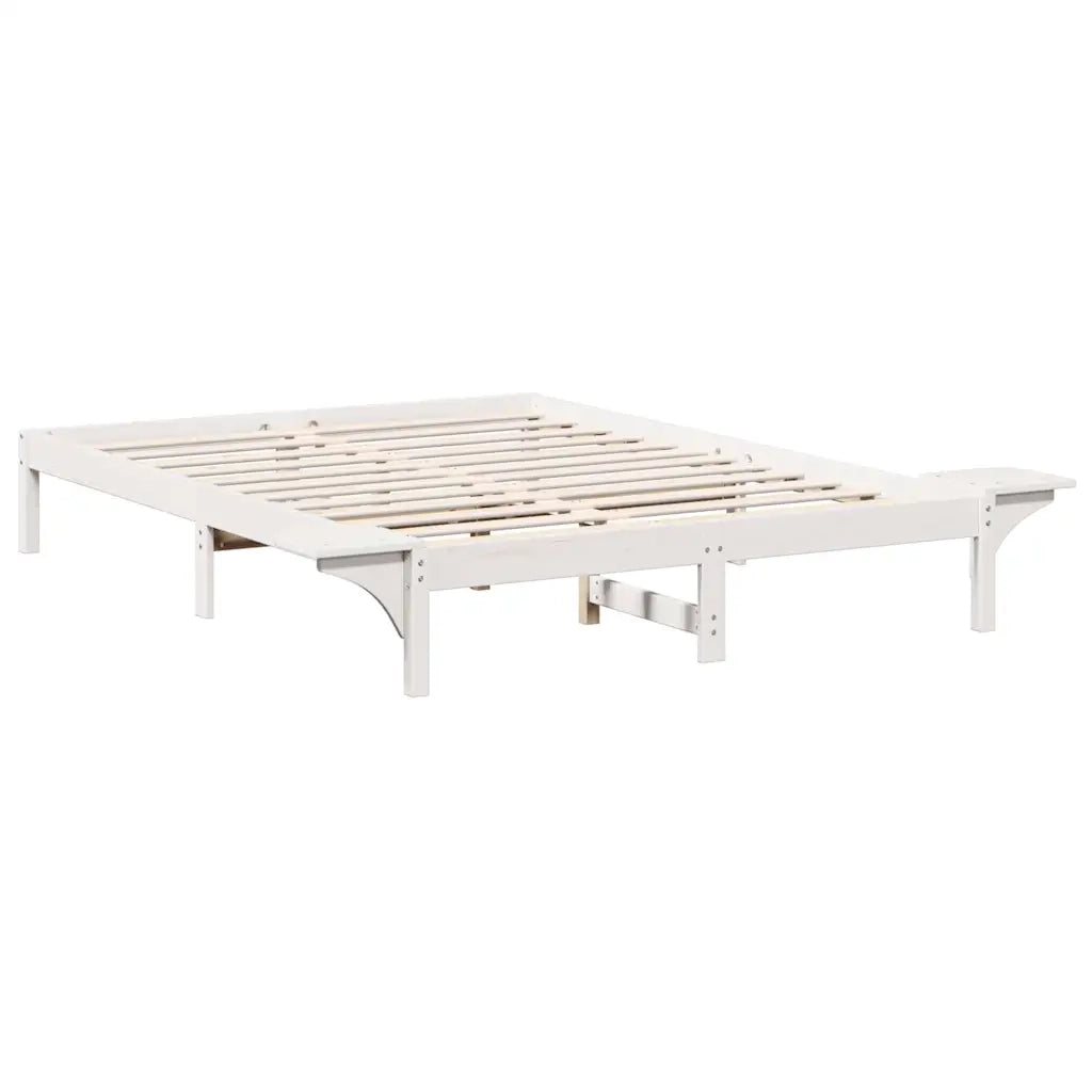 Struttura del letto Bianco 150 x 200 cm Pino massello