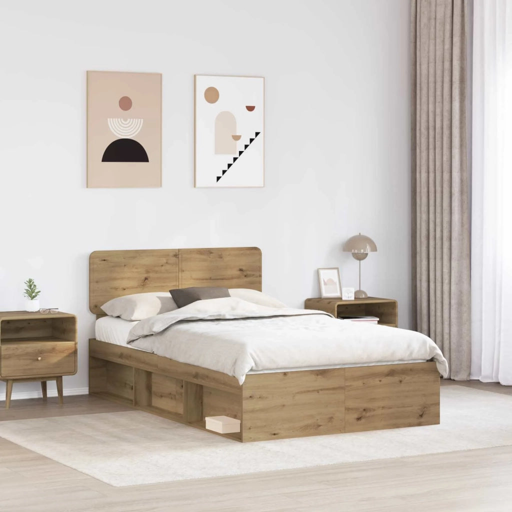 Letto matrimoniale | Letto per adulti | Struttura del letto Rovere Artigianale 120 x 200 cm