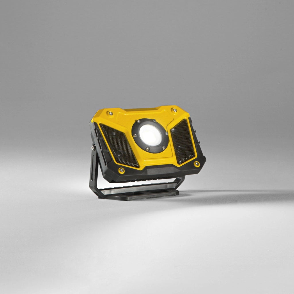 PROIETTORE PORTATILE LED BULL GIALLO E NERO 15W 1200LM 6500K DIMMERABILE CON SPEAKER E BATTERIA 3,7V 6600mA