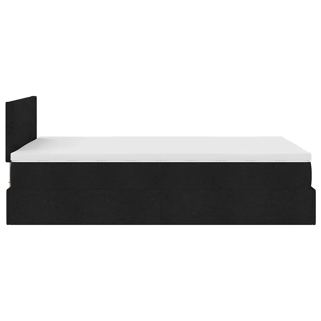 Pouf Letto con Materasso Nero 120x190 cm in Tessuto 3311361