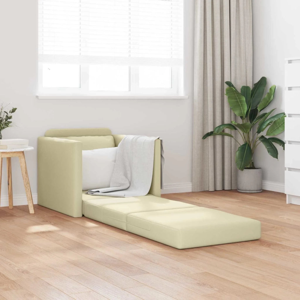 Divano letto | Sof¨¤ letto | Letto singolo 60cm Crema Pelle Artificiale