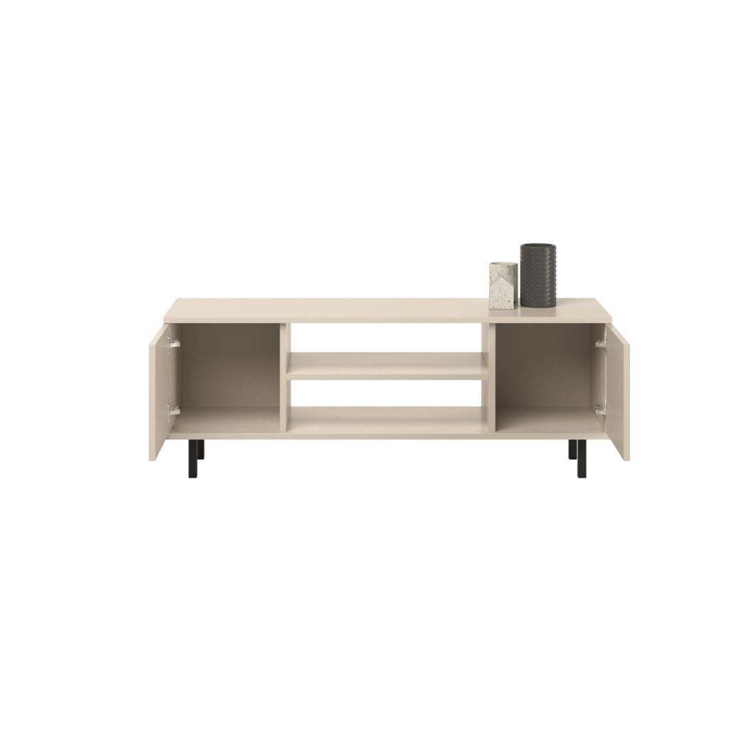 Mobile porta TV Focus in cashmere con gambe nere