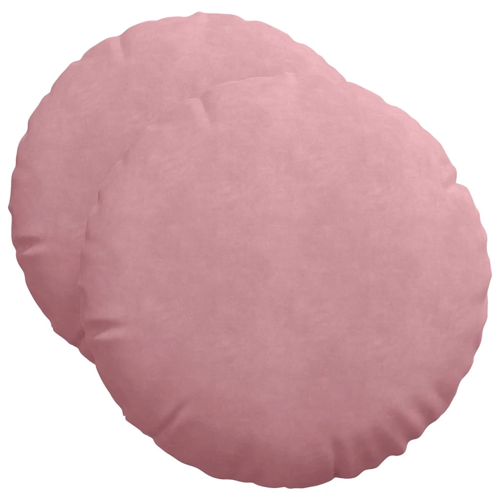 Cuscini per Seduta 2 pcs Rosa Ø50 x 19 cm Velluto 42014178