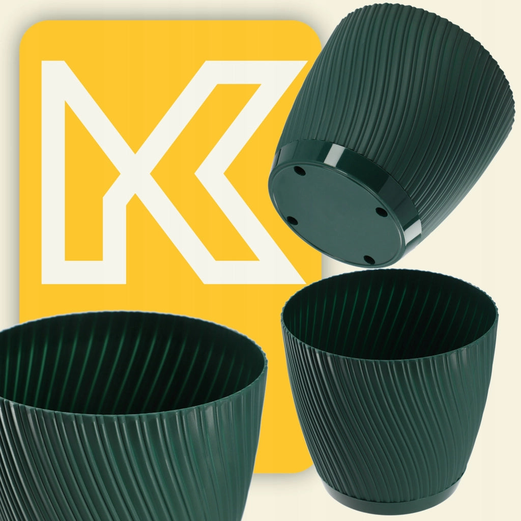 Vaso da fiori KADAX con supporto, coperchio, ciotola rotonda, 27 cm, verde