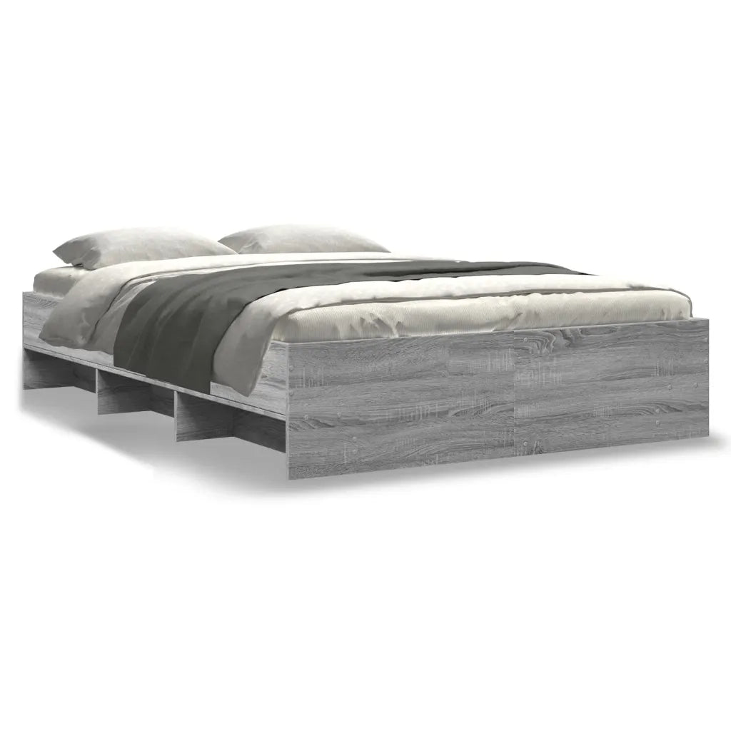 Letto matrimoniale | Letto per adulti | Giroletto Grigio Sonoma 120x200 cm in Legno Multistrato