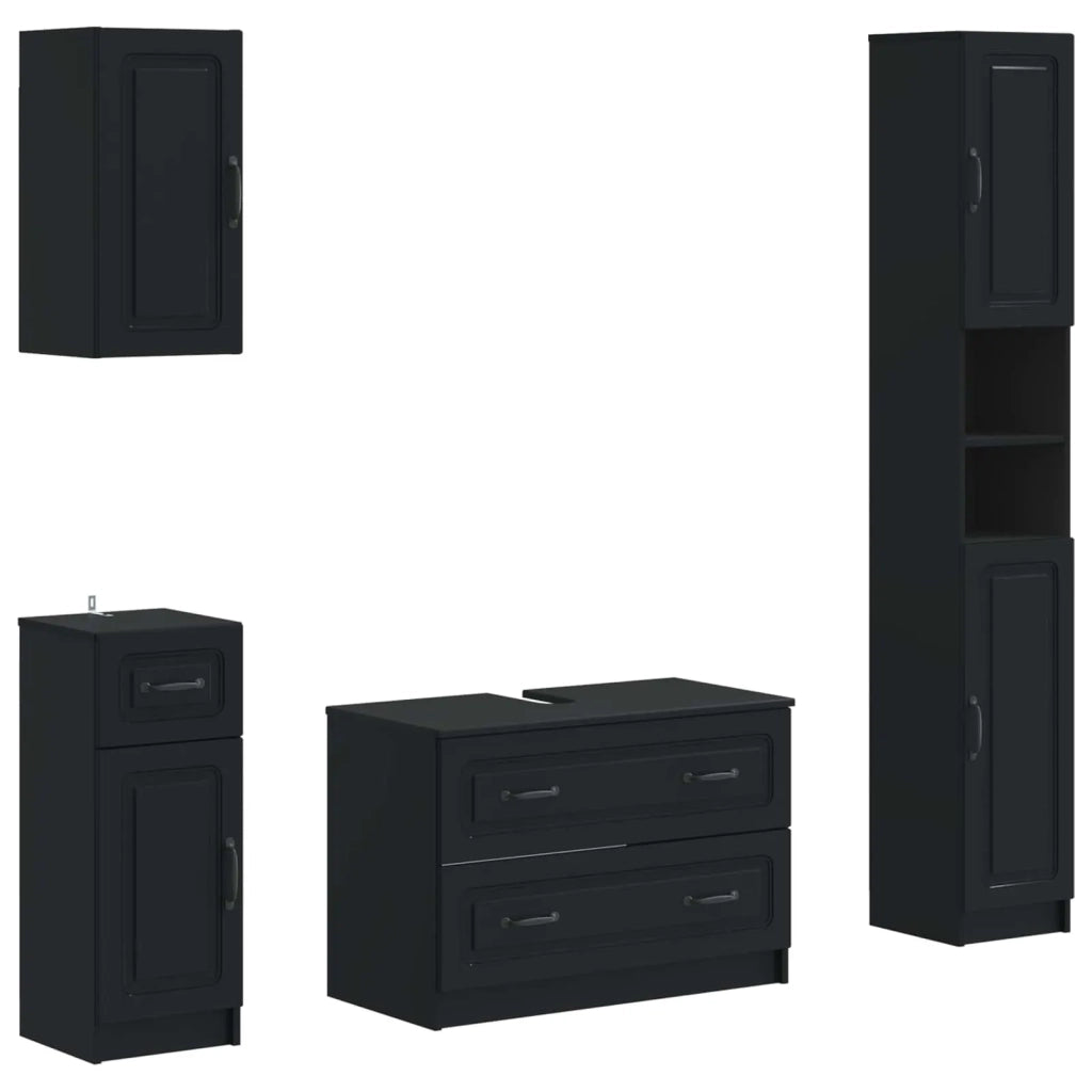 Set di Mobili da Bagno da 4 Pezzi UTRECHT Nero 3417973