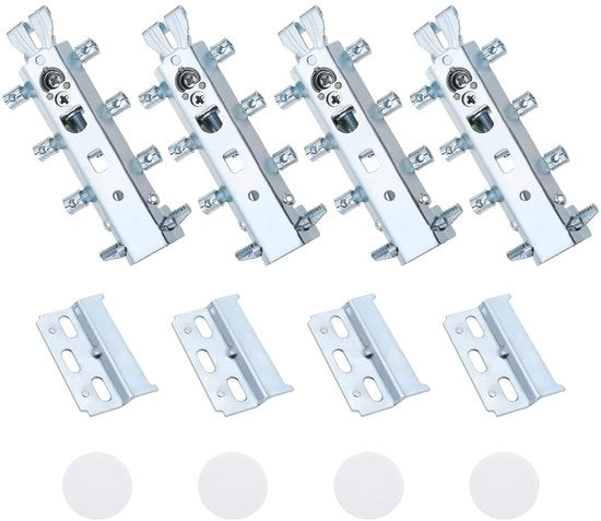 Supporto per parete 4 pezzi - Contenitore di supporto - Copertura - Parete - Copertura - Acciaio freddo stampato - Peso massimo di carico 160 kg - Supporto per contenitore