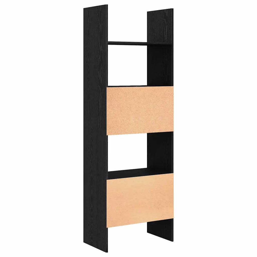 Armadio per Libri 5 livelli 60 x 35 x 180 cm Rovere Nero 875023