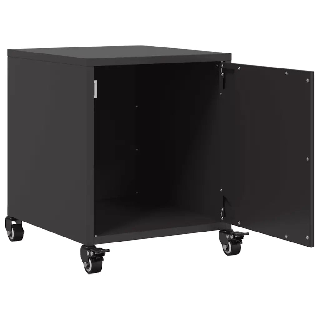 Comodino | Armadio da Notte | Mobiletto da notte Nero 36x39x43,5 cm in Acciaio