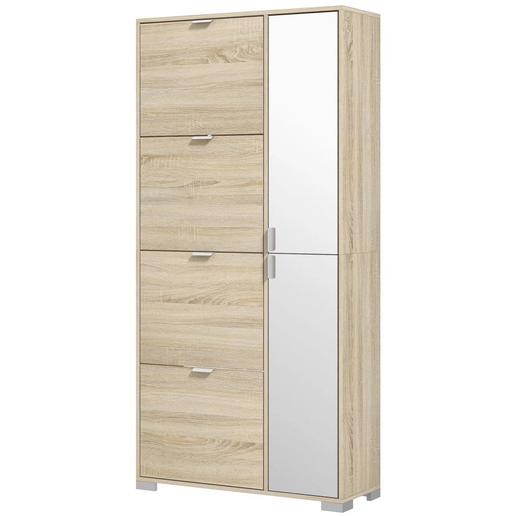 Armadio Scarpiera con Specchio e Cassetti ¨C Minimal ¨C Rovere 82x30x168cm