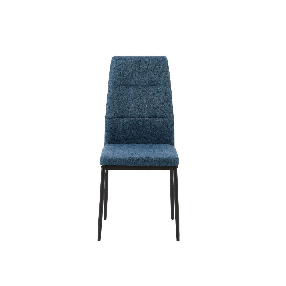 Set 4 Sedie da pranzo tessuto blu Adara 63.5x44x89h