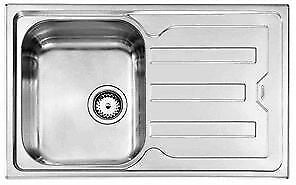 CM 010041.D1.01.2018 Filotop Lavello da incasso 1 vasca con gocciolatoio a sinistra Acciaio inox satinato (82x51x21 cm) colore Inox satinato
