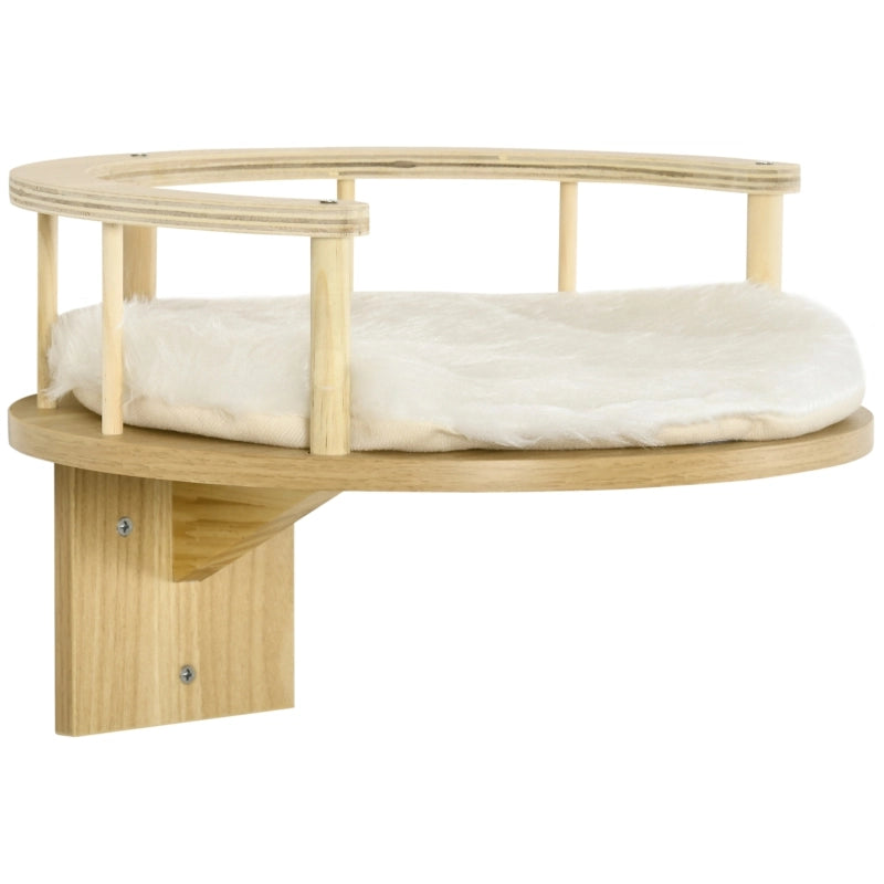 CUCCIA DA MURO PER GATTI Ø34 x 10,5 cm PLUSH OAK con cuscino