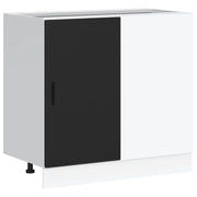 Pensile da cucina | Mobile Base Lavello ¡°Lyon¡± Nero in Legno Multistrato