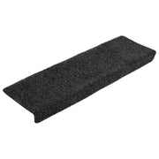 Tappetini per scale autoadesivi 20 pz 65x21x4 cm Grigio Scuro Bordo rettangolare 3365716