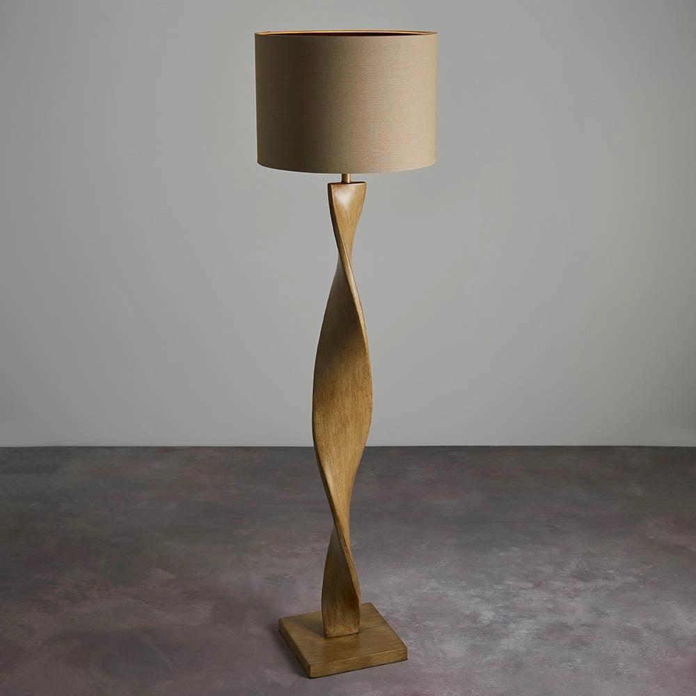 Lampada da terra scandinava rovere/lino E27 Endon Abia