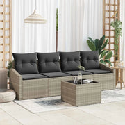 Set di divani 5 pcs Grigio chiaro e grigio scuro polyrattan 3355261