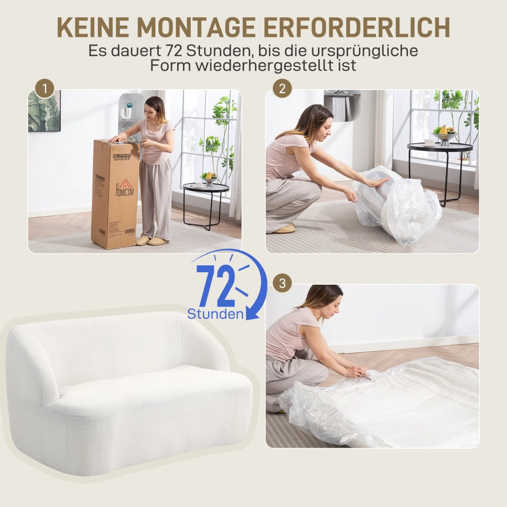 Divano 2 posti ¨C Minimal ¨C crema tessuto morbido